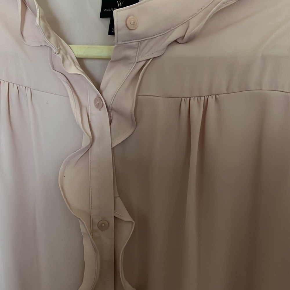 Worthington Button Down Ruffle Placket Blouse Siz… - image 2